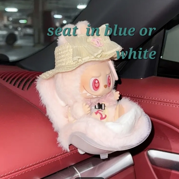 [Cute Safety] Car Seat For  labubu plush seat In Blue Or White - Picture 1 of 5